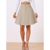 INSPIRE CHIC Women's High Waist A-Line Flared Pleated Above Knee Denim Skirt - 3 of 4
