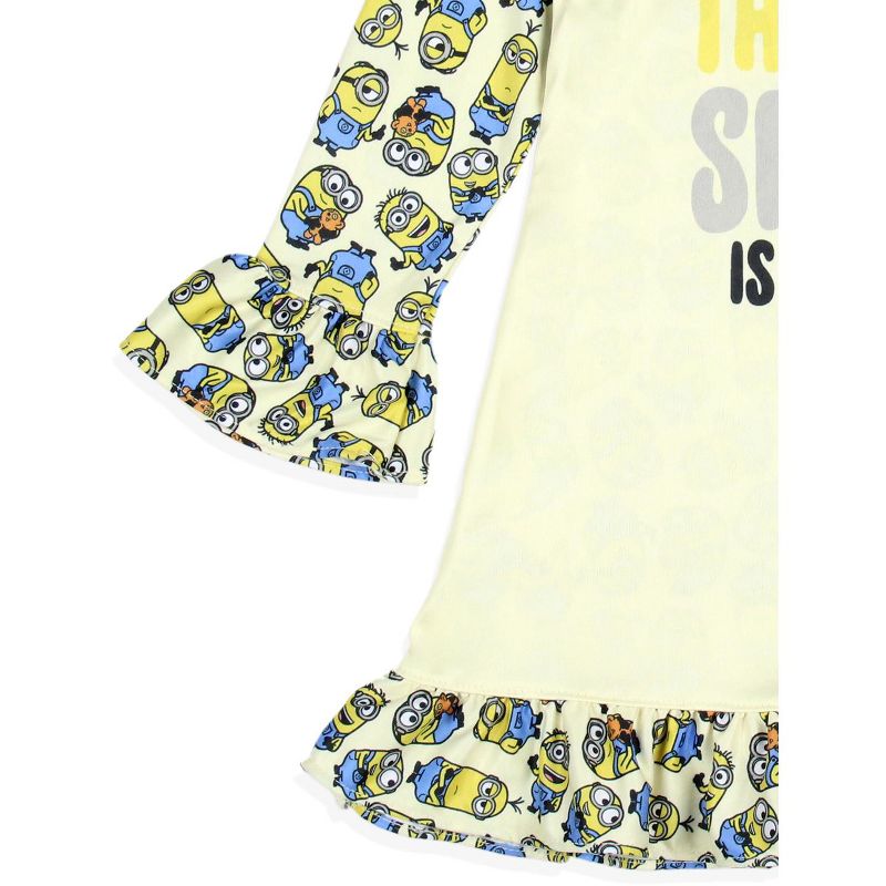 Despicable Me Toddler Girls' Minions Snuggle Sleep Pajama Dress Nightgown Off-White, 3 of 5