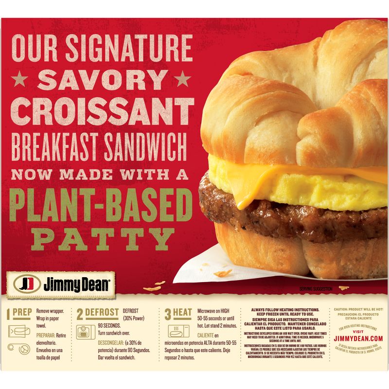 Jimmy Dean Plant-Based Patty Frozen Breakfast Sandwich - 4ct/18oz, 3 of 11