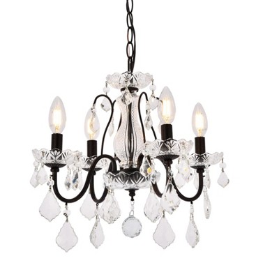 Elegant Lighting St. Francis 4 light Dark Bronze Pendant Clear Royal Cut Crystal
