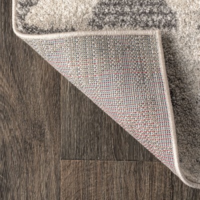 Handmade Moroccan Triangle Cream & Gray Synthetic Area Rug