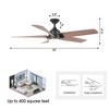 IHOMEADORE 52" Black Modern LED Ceiling Fan with Remote and Light - 3 of 4