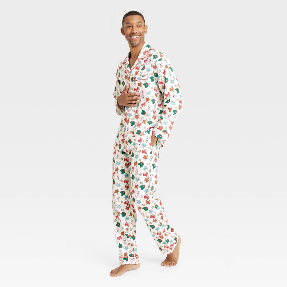 Men's Holiday Treats Print Flannel Holiday Matching Family Pajama Set - Wondershop™ White XXL