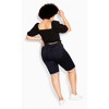 Women's Plus Size Turn Up Distressed Detail Knee Length Short - dark denim | CITY CHIC - 2 of 4