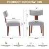 Lycvki Set of 2 Linen Fabric Modern Armless Dining Chairs with Curved backrest and Solid Wooden Legs - 4 of 4