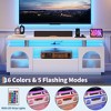 59" Modern TV Stand for TVs Up to 65 Inch, White Entertainment Center with Power Outlet, Storage Cabinet & Drawer, Media TV Console - 4 of 4