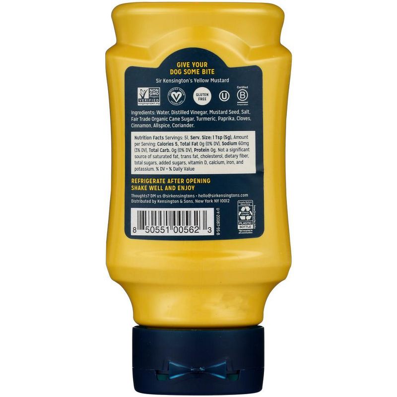 Sir Kensington's Yellow Mustard Squeeze Bottle - Case of 6/9 oz, 3 of 8
