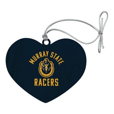 Murray State University Racers Logo Heart Love Wood Christmas Tree Holiday Ornament