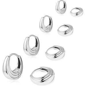 14K gold-plated small hoop earrings set, stackable cartilage earrings, a perfect Christmas gift for women. - 1 of 4