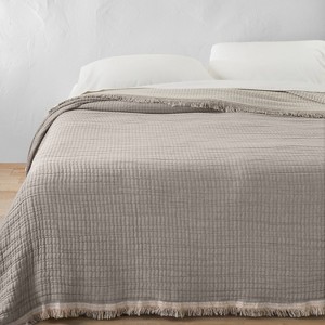 Cubrecama reversible de algodón chambray texturizado - Casaluna™