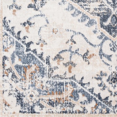 Baflo 7'9" x 9'6" Denim Blue Wool Traditional Area Rug