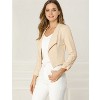 INSPIRE CHIC Women's Regular Fit Notched Lapel Ruched Sleeve Business Crop Blazer - 4 of 4