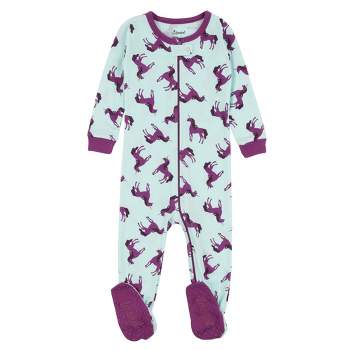Leveret Footed Sleeper Cotton Unicorn and Dinosaur Pajamas