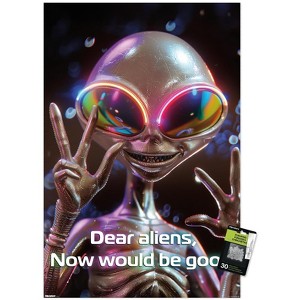 Trends International Ray Heere - Happy Peace Alien Unframed Wall Poster Prints - 1 of 4