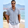 COOFANDY Men's Linen Short Sleeve Casual Button Down Beach Summer Wedding Shirt - 2 of 4