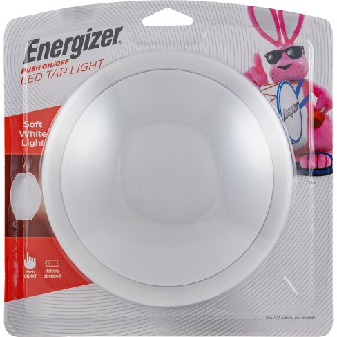 Energizer Battery Operated LED Tap Puck Light, Silver, 2 Pack