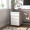 Mlezan Drawer File Cabinet: Mobile, Lockable, with Wheels. Fully Assembled, White Metal Cabinet for A4/Letter/Legal Files, Under-Desk Storage. - 4 of 4