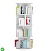 Rotating Corner Bookcase Tower - 4-Tier Space-Saving White/Black Wood Display Shelves for Kids & Adults - 2 of 4
