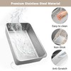 Large Stainless Steel Enclosed Cat Litter Box with Lid, Metal Kitty Litter Box with Flip Cover, Removable Top and Litter Scooper, 17.32'' - 4 of 4