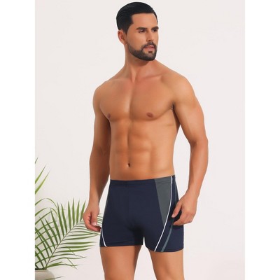 INSPIRE CHIC Men's Color Block Adjustable Drawstring Pool Swimming Shorts 34 Gray — фото 2