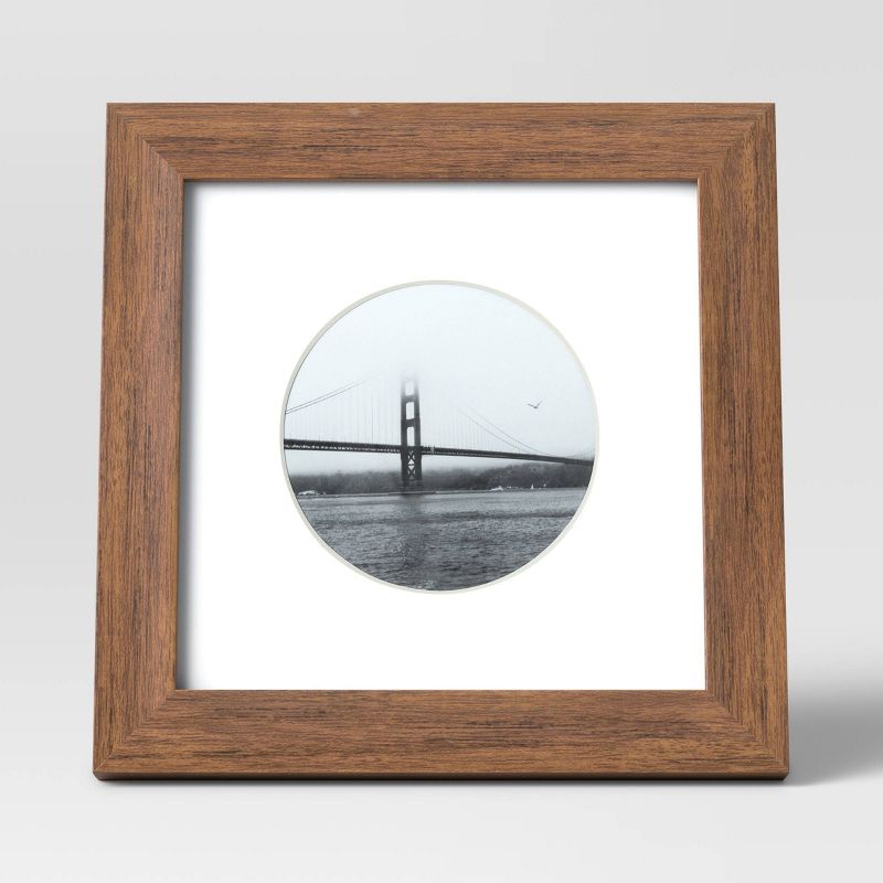 6&#34; x 6&#34; Matted to 4&#34; x 4&#34; Single Image Table Frame with Circle Brown - Threshold&#8482;, 4 of 9