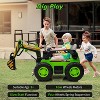 12V Kids Ride On Excavator Digger Car with Remote Control & Electric Digging Arm with 10Ah Large Battery, 4x75W Driving Motors - 4 of 4