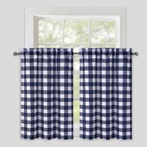 Buffalo Plaid Gingham Farmhouse Kitchen Curtains for Bathroom - 1 of 2