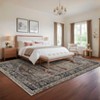 4 x 6 ft Polyester Imitation  Dark Brown Rectangular Hallway Bathroom Entryway Kitchen Office Foldable Flower Printed  Washable Area R - 4 of 4