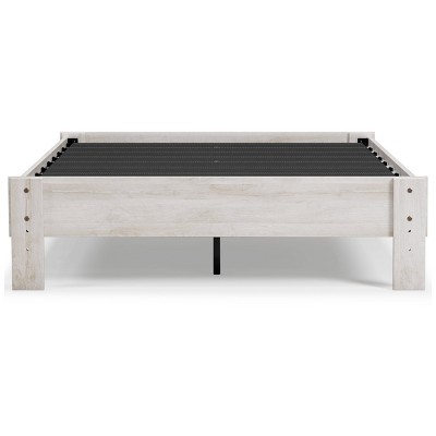 Whitewash Chic Full Platform Bed with Storage Drawer