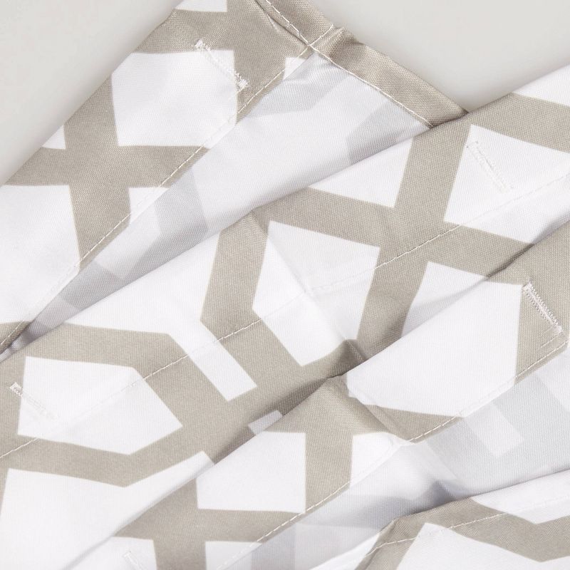 iDESIGN 72&#34;x72&#34; Trellis Fabric Shower Curtain Stone Gray/White, 4 of 6