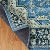 Vintage Distressed Floral Border Traditional Machine Washable Indoor Area Rug by Blue Nile Mills - 4 of 4