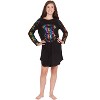 Harry Potter Girls Hogwarts Rainbow Hologram Raglan Nightgown Pajama Black - 2 of 3