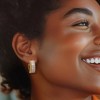 Ross-Simons 2.00 ct. t.w. Pave Diamond Beaded-Edge Hoop Earrings in 18kt Gold Over Sterling - 2 of 4