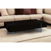 HomeRoots 53" Black And Clear Wood And Glass Sled Coffee Table - 2 of 4