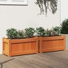 vidaXL Garden Planter Set of 2 Wax brown Solid pine wood - 2 of 4