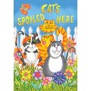 Cats Spoiled Here Spring House Flag Floral Humor 28" x 40" Briarwood Lane - image 3 of 4