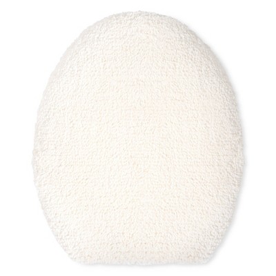 TOWN & COUNTRY EVERYDAY Ultra Plush Solid Tufted Toilet Lid Cover, Soft and Absorbent, Non-Slip Cover, Machine Washable, White, 18"x19"