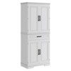 72" Tall Pantry Cabinet – Farmhouse Kitchen Storage with Drawer, 4 Adjustable Shelves & 6 Door Shelves for Bathroom/Dining Room - 3 of 4