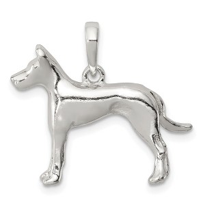 Black Bow Jewelry Sterling Silver Polished 3D Great Dane Pendant - 1 of 4