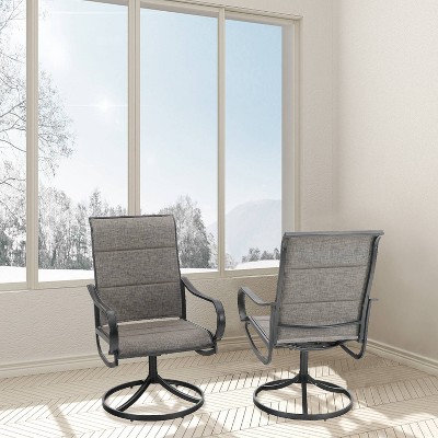 2pk Steel 360 Swivel Patio Padded Arm Chairs - Captiva Designs