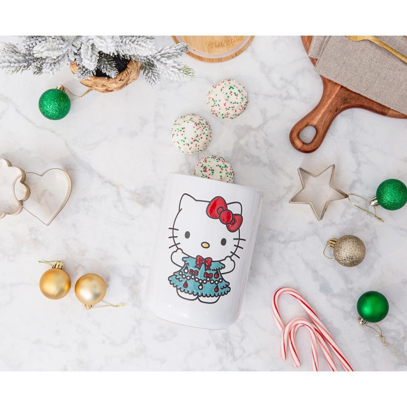 Silver Buffalo Sanrio Hello Kitty Holiday 6-Inch Ceramic Snack Jar, 4 of 9
