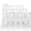 Infurnic Beds, Toddler Single Bed with Safety Guardrails and Headboard, Low To Floor Design for Toddler Children, White, 70"*36"*27" - 4 of 4
