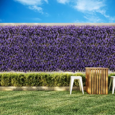 Expandable Purple Eucalyptus Privacy Screen with Willow Frame