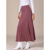 INSPIRE CHIC Women's High Waisted Solid Stretch Comfy Stylish Flowy Flare Casual Maxi Skirts - 2 of 4