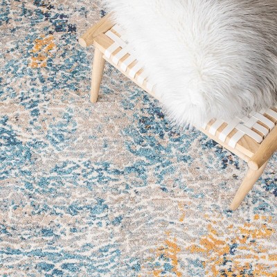 Metro-Mod Chic 79" Square Gray Synthetic Area Rug