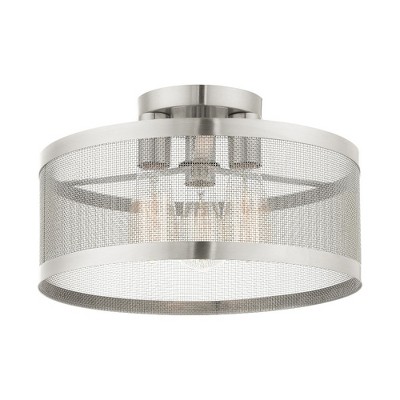 Livex Lighting Industro 3 - Light Semi-Flush Mount in  Brushed Nickel