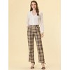 INSPIRE CHIC Women's Plaid Elastic Waist Casual Work Office Long Pants - 3 of 4