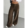Coolmee Women's Vintage Corduroy High Elastic Waist Wide Leg Pocketed Pants Trouser - 3 of 4