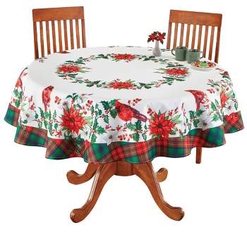 Collections Etc Cardinal Plaid Tablecloth