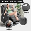 Rocker Recliner Chair with Heat and Massage, 360° Swivel Oversized Recliner for Adults, Single Sofa Seat 2 Side Pockets, Cup Holders, and USB Ports - 3 of 4